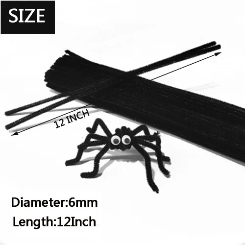 Vista 2 de 100 unidades de tallos de felpilla para limpiar tuberías negras para manualidades, artes, bodas, hogar, fiestas, decoración de vacaciones, 0.236 in