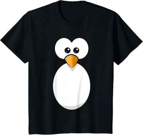 Vista 71 de Camiseta divertida con diseño de cara de pingüino o disfraz fácil, color negro, talla S