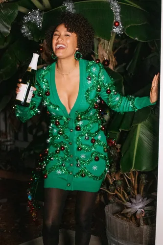 Vista 46 de Vestido tipo suéter con guirnalda Gaudy para mujer