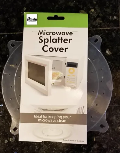 Vista 3 de Handy Housewares Cubierta redonda ventilada de 10 pulgadas para tazón de comida para microondas, ayuda a mantener tu microondas limpio (paquete de 1)
