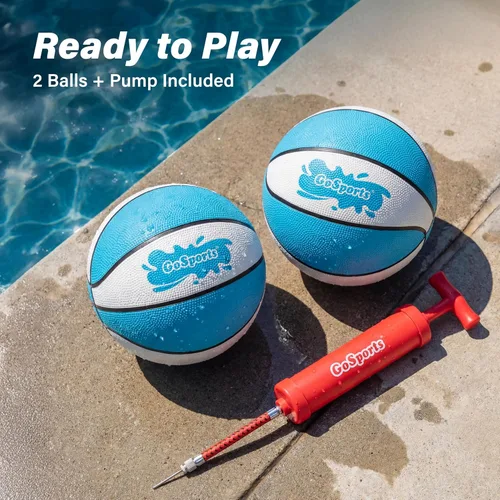 Vista 6 de GoSports Water Basketballs 2 Pack - Choose Between Size 3 and Size 6, Great for Swimming Pool Basketball Hoops