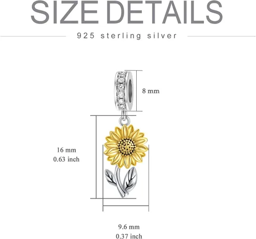 Vista 4 de Dijes para pulsera de plata de ley 925 cuerno italianoSol de Filipinas
