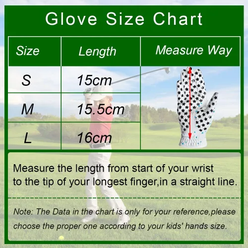 Vista 6 de MAZEL Guantes de golf para niños y niñas, para mano derecha e izquierda (1 par) guantes de golf transpirables de microfibra para jóvenes, blanco