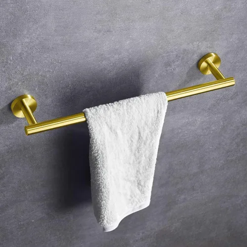 Vista 6 de Modket 9 pulgadas de oro cepillado barra de toalla de baño hardware de acero inoxidable 304 montado en la pared toalla de cocina titular paños