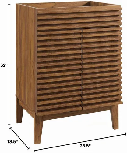 Vista 3 de Modway Render 23.5" tocador de baño en nogal (lavabo no incluido)