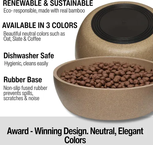 Vista 3 de Loving Pets - Dolce Bamboo - Cuencos y platos ecológicos de bambú para mascotas para perros, gatos, cuenco de comida y agua para cachorros