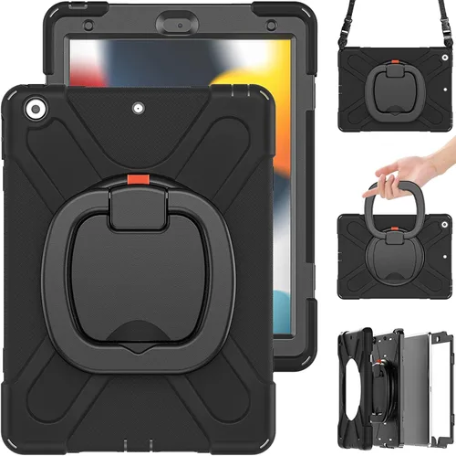 Vista 32 de Funda para iPad Air de 3ª generación – Funda resistente para niños con soporte giratorio, soporte para lápices y correa de transporte para iPad