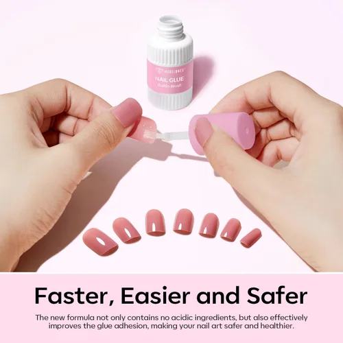 Vista 5 de Modelones Pegamento para uñas a presión, uñas a presión y uñas acrílicas, 2 unidades de 0.3 onzas líquidas de pegamento de uñas de gel súper fuerte