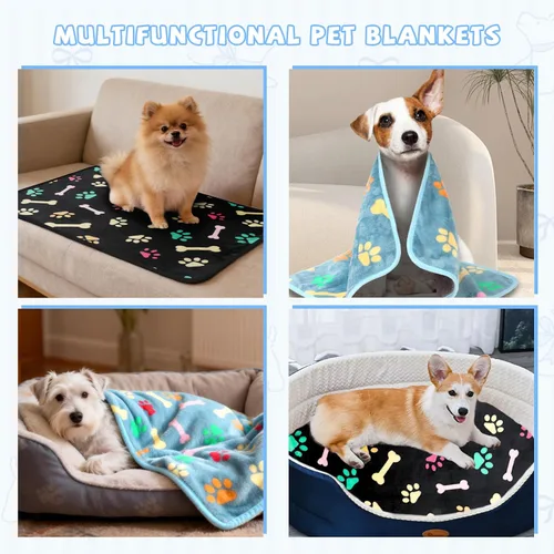 Vista 7 de YUEPET Mantas impermeables para perros, paquete de 2 mantas lavables para perros para cama, sofá, protector de vellón de franela para cachorros