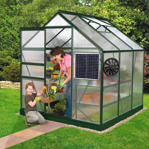 Vista 5 de Ventilador solar, 20 W, resistente a la intemperie, ventilador solar con ventilador de CC para gallineros pequeños, invernaderos, cobertizos, casas