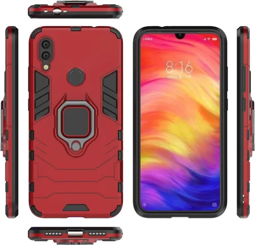 Vista 4 de LuluMain - Funda compatible con Xiaomi Redmi Note 7, Redmi Note7 Pro, soporte de agarre de anillo de metal a prueba de golpes