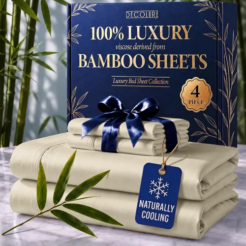 Vista 11 de DECOLURE Sábanas 100% Viscosa Derivada de Bambú Tamaño Individual - Sábanas de Lujo de 3 Piezas Naturalmente Refrescantes, Juego de Cama Ultra Suave