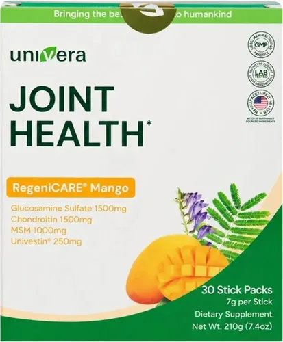 Vista 8 de Glucosamine, Chondroitin, MSM with Univestin Joint Support Powder Drink Mix for Mobility & Flexibility Raspberry Flavor 30-Day Supply