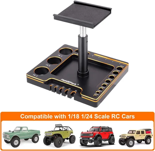 Vista 5 de Hobbypark 1/18 1/24 RC Crawler Soporte de trabajo de rotación de 360 grados Elevador o inferior Estación de trabajo de reparación de automóviles RC