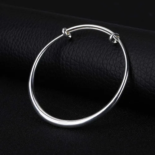 Vista 6 de 1 brazalete de plata de ley 925 sólida para mujer