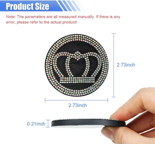 Vista 2 de 2 piezas de posavasos brillantes para portavasos de automóvil de 2.73 pulgadas, tapete antideslizante de silicona para portavasos de automóvil, AB