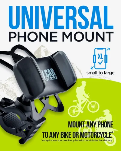 Vista 2 de Soporte de teléfono para bicicleta y motocicleta, para iPhone 16 Pro Max (15, 14, SE, Plus), Galaxy S25 o cualquier teléfono celular, soporte
