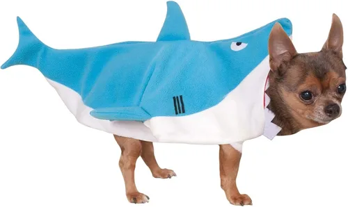 Vista 4 de Rubies Costume Company, Disfraz de tiburón para mascotas, S, Azul, blanco