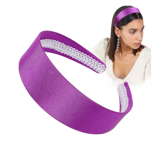 Vista 11 de Ivyu Diadema Negra Banda ancha para mujeres - Diademas de los 70 para Halloween Bandas de satén para adultos y niñas Diademas de los 60 Bandas duras