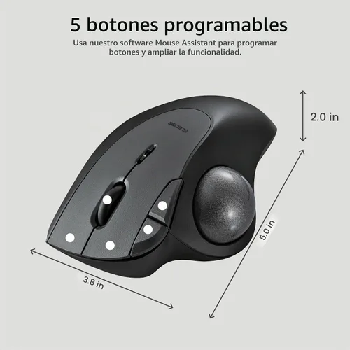 Vista 10 de ELECOM Diseño de comodidad ergonómica Trackball IST Inalámbrico 2.4GHz Conectar, Seguimiento súper suave con rodamiento de bolas rodantes, Bola