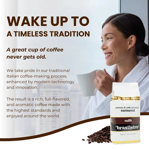 Vista 3 de Danesi Caffe - Granos de café enteros italianos, granos de café expreso y grano entero de tostado medio, perfectos para máquinas de espresso, prensa
