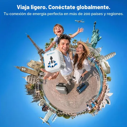 Vista 2 de Aura Mini - Enchufe global, 2 unidades, tamaño bolsillo