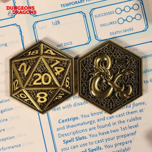 Vista 4 de Moneda de colección Dungeons & Dragons de 20 caras de edición limitada