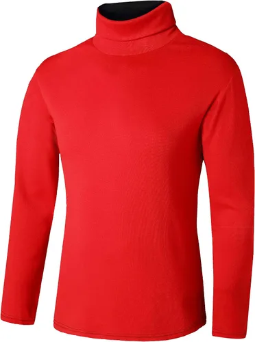 Vista 18 de Camiseta de manga larga para hombre, ajustada, ligera, con cuello de tortuga