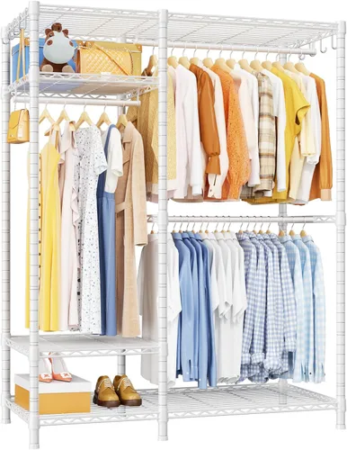 Vista 13 de Ulif F7 Plus - Perchero de ropa resistente, perchero para colgar ropa, 6 niveles, estante de almacenamiento portátil independiente de 68 pulgadas
