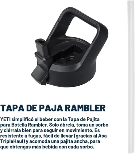 Vista 7 de YETI Rambler Botella de 26 onzas, aislada al vacío, de acero inoxidable, con tapa de popote a juego Cherry Blossom - Texturizado