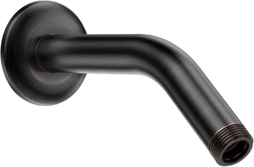 Vista 8 de HOPOPRO Brazo de ducha de 6 pulgadas con brida, brazo de cabezal de ducha angular de repuesto para montaje en pared para cabezal de ducha de mano Oro