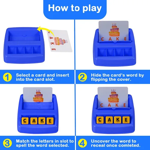 Vista 4 de Fenikso - Juego de combinación de letras, ortografía del alfabeto y lectura de palabras, reconocimiento de objetos y colores, juguete educativo