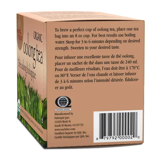 Vista 7 de Uncle Lee's Tea - Té Oolong orgánico, rico en antioxidantes, caja, 18 bolsitas de té