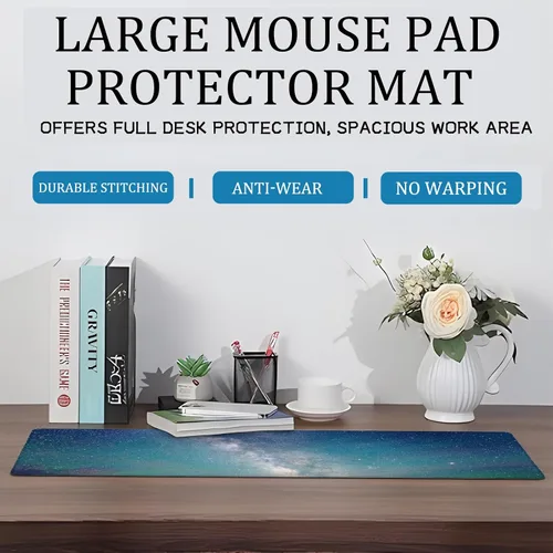 Vista 6 de Alfombrilla de mouse para juegos de margaritas, alfombrilla de escritorio de goma antideslizante de 12 x 31.5 pulgadas con encantador diseño floral