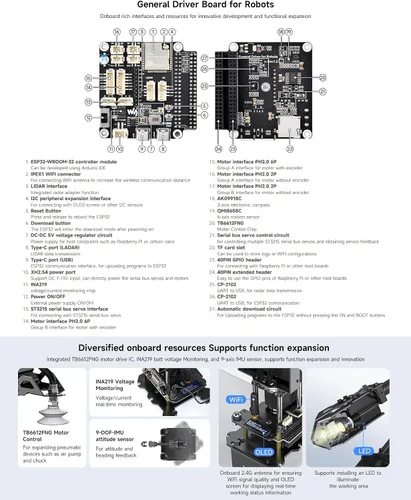 Vista 9 de Waveshare Kit de brazo robótico, kit de robot de escritorio, servo de bus serie de alto par, basado en ESP32, 4-DOF, soporta expansión flexible