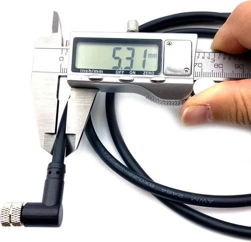 Vista 5 de Cable conector hembra único M8 de 8 pines, un código de alambre de moldeo en ángulo recto Sensor de aviación hembra Cable eléctrico de PVC Cable