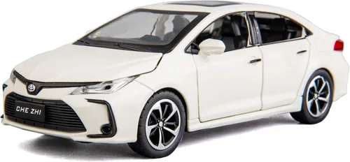Vista 9 de BDTCTK Compatible con modelo de coche 1:32 Corolla, coche de juguete de aleación de zinc con sonido y luz que se tira hacia atrás para niños y Negro