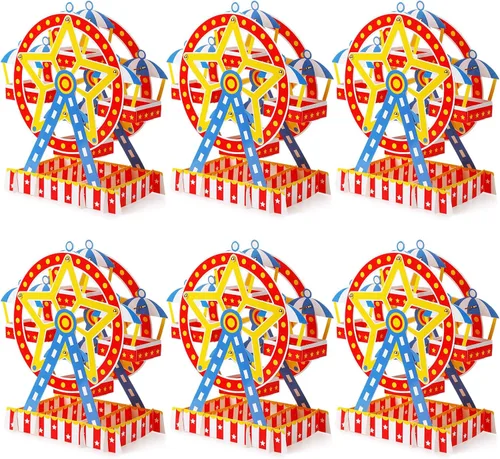 Vista 8 de Epakh - Juego de 3 centros de mesa de rueda de fortuna para carnaval, decoración de fiesta, circo