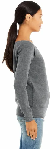 Vista 3 de Bella Canvas Sudadera de forro polar de esponja con cuello ancho (7501)