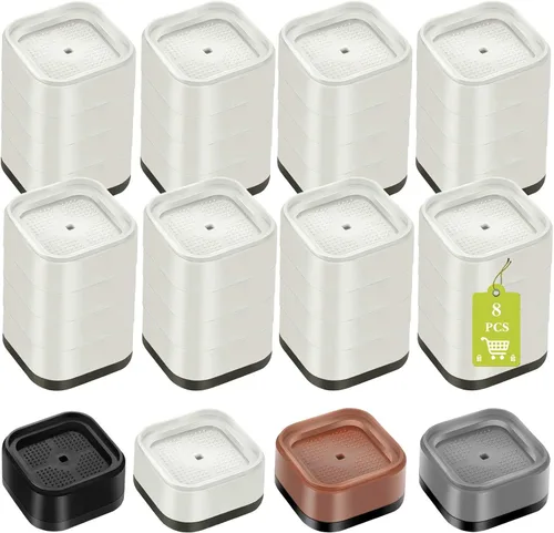 Vista 34 de Paquete de 12 elevadores de muebles de 1, 2 o 3 pulgadas, elevadores de cama ajustables resistentes para mesa, escritorio, sofá, silla, gabinete