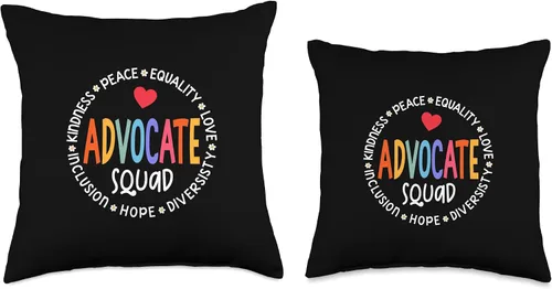 Vista 3 de Mental Health Autism SPED & Inclusion DESIGNS Be Kind Include Autism Advocate Squad SPEd Teacher Crew Throw Pillow, 16x16, Multicolor