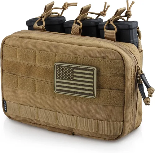 Vista 11 de WYNEX Bolsa Táctica para Administración de Cargadores, Bolsa de Herramientas Utilitaria Molle, Organizador Médico EMT con Sistema Triple Apilable