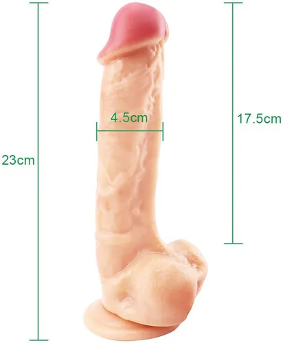 Vista 2 de 9KY4FG - Juguete para adultos de 9 pulgadas para mujer, polla de silicona realista con ventosa fuerte para juego de empuje manos libres