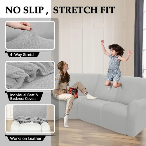 Vista 6 de Fundas para sofá modular reclinable, impermeable, en forma de L, lavable, para sofá reclinable en forma de L, súper elásticas, suaves, para esquinas