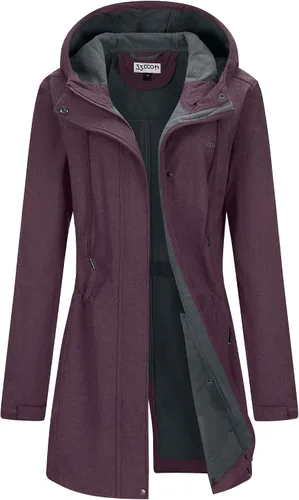 Vista 19 de 33,000ft Chaqueta larga Softshell para mujer con capucha, forro polar, resistente al viento, cálida, impermeable, rompevientos Negro