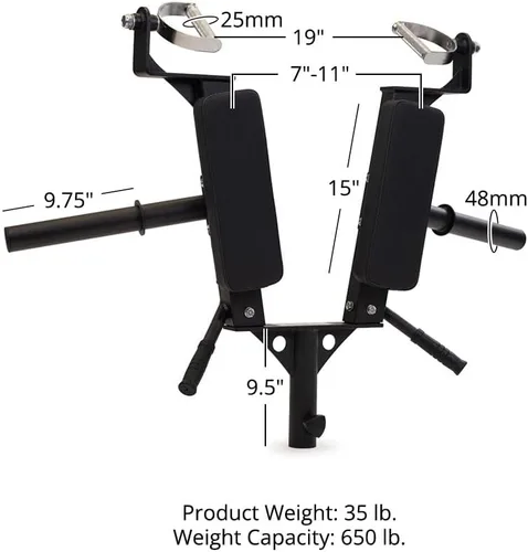 Vista 6 de Titan Fitness Landmine Linebacker - Accesorio de prensa para sentadillas y vikingos, capacidad de 650 libras, se adapta a barras y platos olímpicos