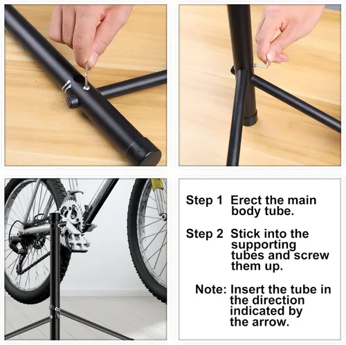 Vista 6 de Estante de almacenamiento para bicicletas, soporte de almacenamiento para bicicletas de piso, eje pasante, soporte de bicicleta de aleación
