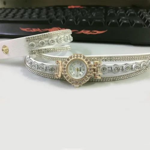 Vista 5 de CdyBox Reloj analógico de cuarzo con diamantes de imitación para mujer, de moda, enrollado, para niñas (paquete de 4), Moderno