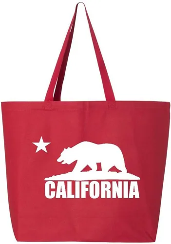 Vista 6 de shop4ever Cali White Bear - Bolsa de compras reutilizable de la República de California Jumbo