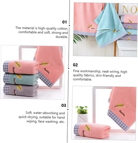 Vista 3 de UPKOCH Toalla de cara bordada Toallas decorativas Toalla de baño de microfibra Toallas de baño decorativas Toallas de cocina Toallas de cocina